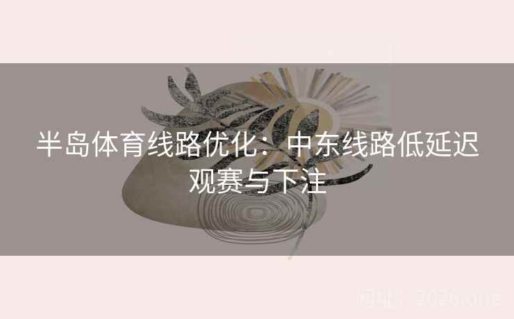 半岛体育线路优化:中东线路低延迟观赛与下注