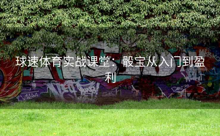 球速体育实战课堂:骰宝从入门到盈利